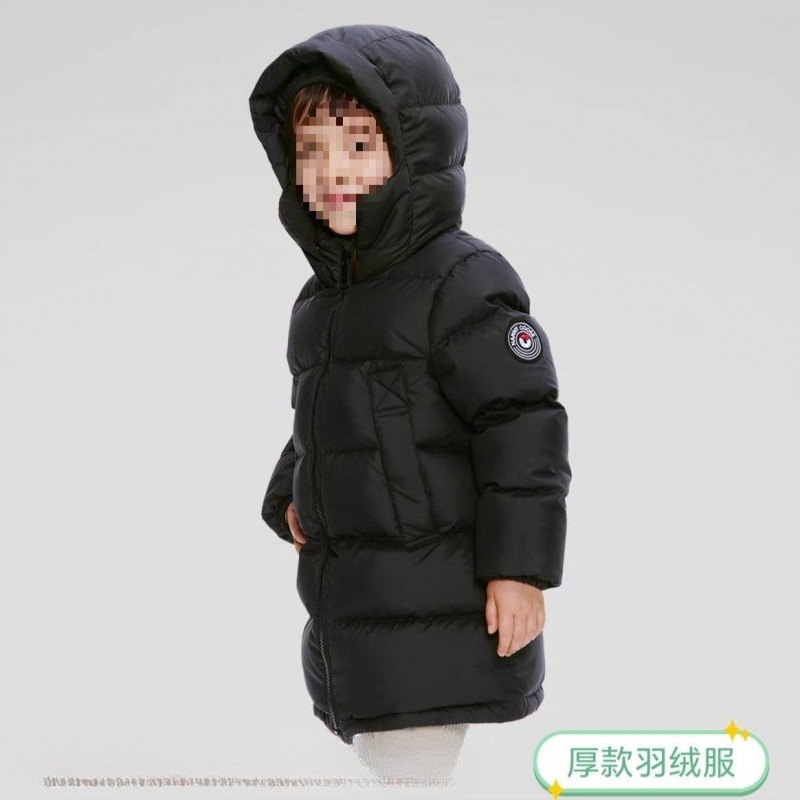 2025新款儿童羽绒服男童宝宝中长款女童洋气加厚冬季外套保暖黑色