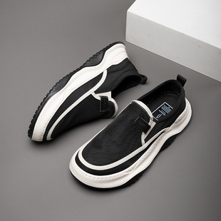 日本代购LP懒人鞋厚底2025新款男鞋复古休闲鞋软底乐福鞋透气布鞋