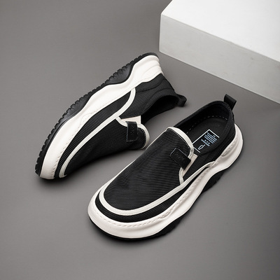 日本代购LP懒人鞋厚底2025新款男鞋复古休闲鞋软底乐福鞋透气布鞋
