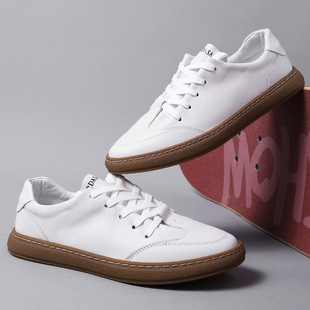 日本代购LP新款夏季男鞋真皮小白鞋时尚透气休闲皮鞋男士潮流板鞋