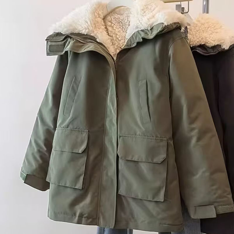 韩系工装派克服小个子宽松不臃肿