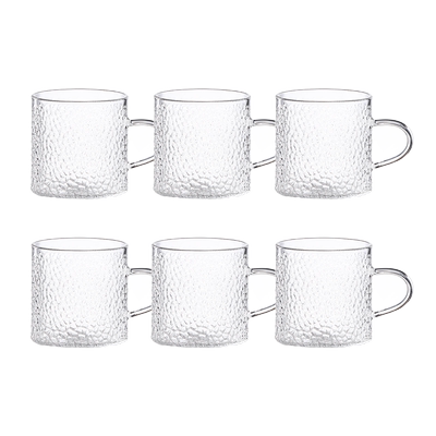 锤纹小茶杯高硼硅玻璃日式