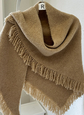 法国CINSKINS月映江心~羊毛披肩女流苏多功能围巾秋冬新款女斗篷