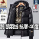 黑金羽绒服男女同款 冬季 厚款 保罗正品 连帽保暖90白鹅绒长袖 外套男