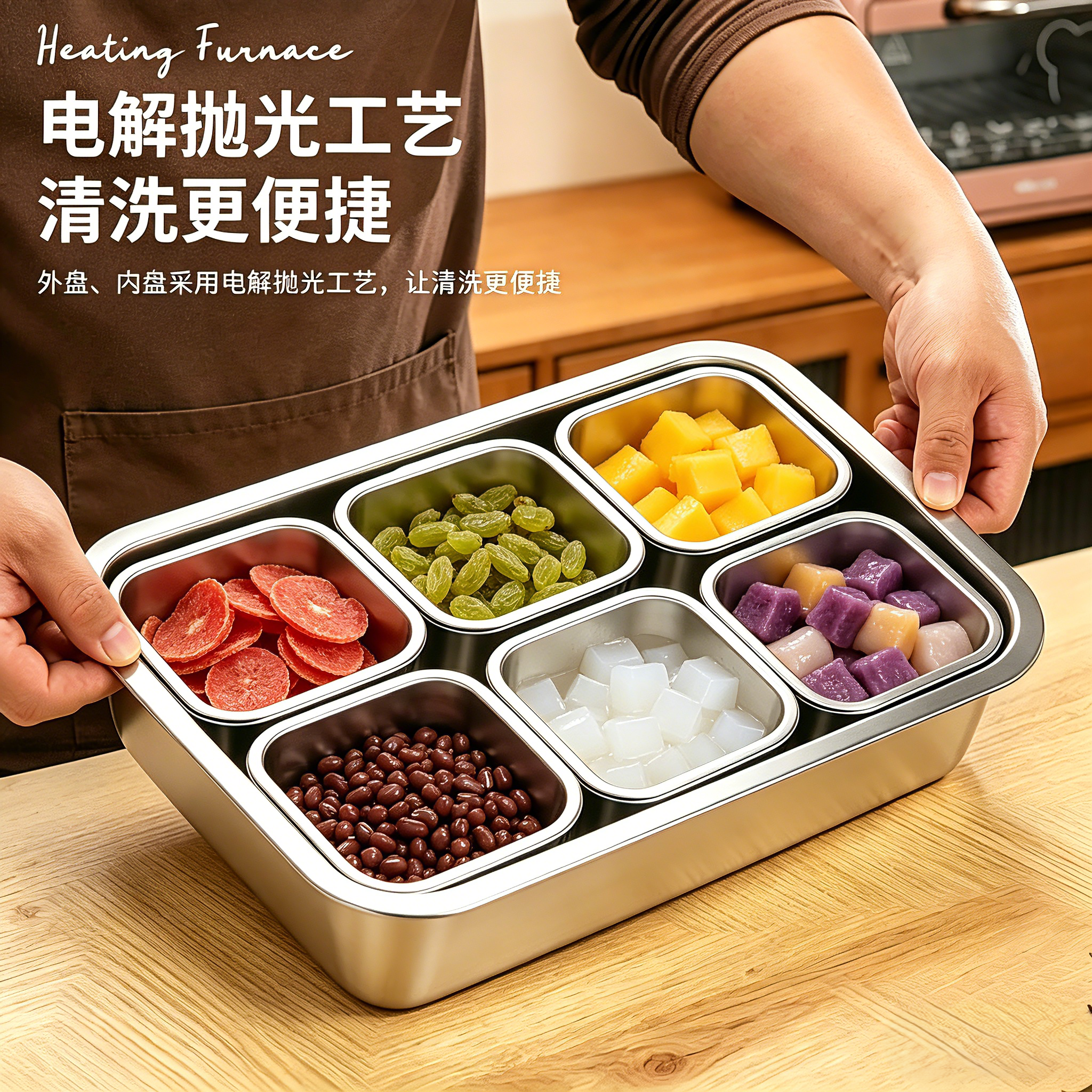 六格一体调味盒户外便携式家用组合装食物备餐分装罐摆摊小料盒子
