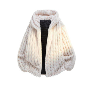 美式慵懒风连帽棉服男潮流扎染兔毛宽松保暖外套冬季棉衣