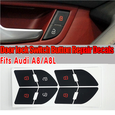 适用于奥迪A8/A8L0408门锁开关按钮修复贴纸按键空调双闪防水车贴