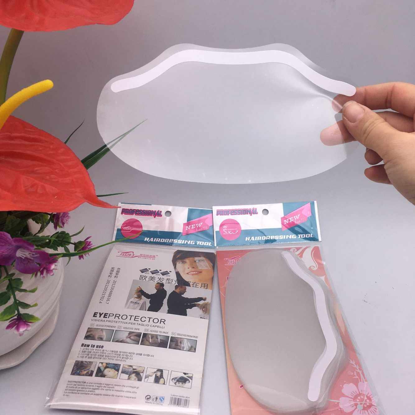 新款100片发廊美发修剪刘海喷发胶染发剪发刘海贴定型额头贴面罩