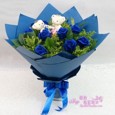 情人节生日鲜花蓝玫瑰花束贵阳鲜花同城速递安顺遵义毕节凯里清镇
