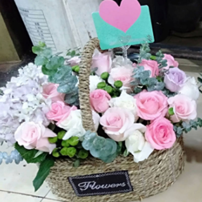 母亲节鲜花速递同城长春手提花篮