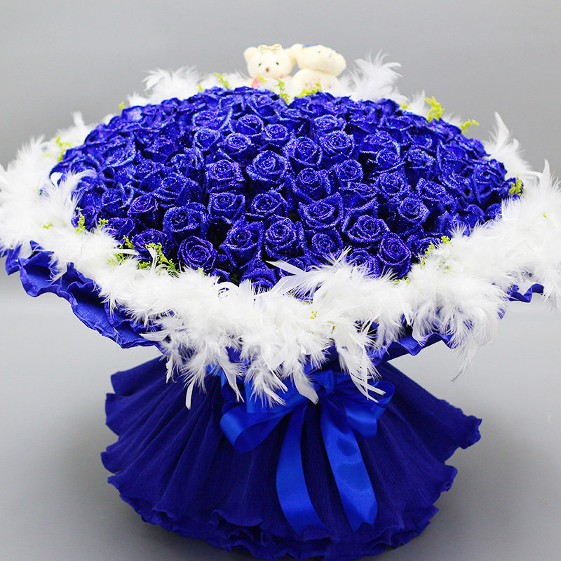 蓝色妖姬鲜花速递北京广州成都深圳郑州重庆母亲节情人节生日同城
