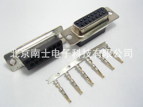 优质 DB15F 母头 DB15 孔 15芯 接头 打端式 打线式 两排 免焊