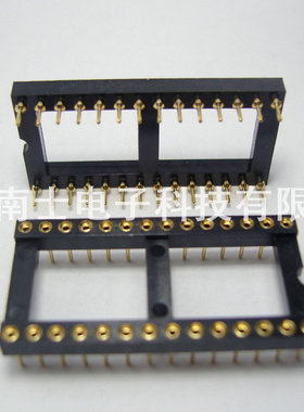 镀金 28P 圆孔 IC座 芯片 单片机 底座 DIP28 集成电路插座 宽体