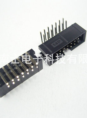 DENK DC3-14P 弯针 简易牛角 ISP下载接口 JTAG 插座 2.54mm间距