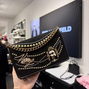 铆钉超强woc斜挎包 Lagerfeld老佛爷 COCO美国代购 Karl