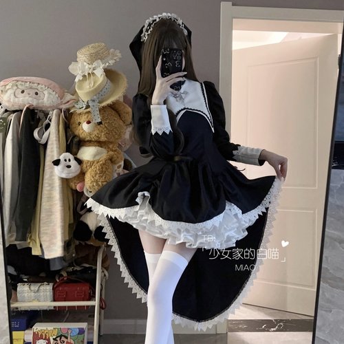 万圣节cos修女长款连衣裙女仆装