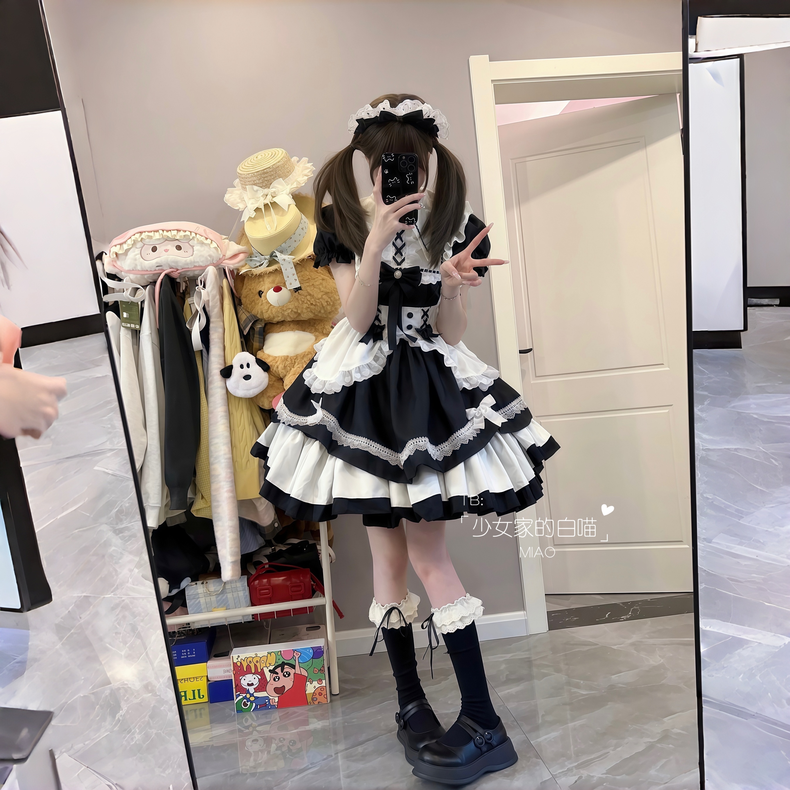 日常可拆卸长袖女仆装公主裙重工