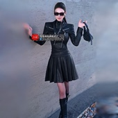 型色缤纷秋季 设计感小众连衣裙2025新款 欧美街头朋克风气质收腰裙