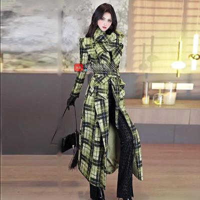 设计师款不规则多穿花边领大衣冬季法式女人味保暖长外套