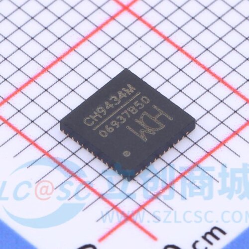 全新原装 CH9434M CH9434 SPI转四串口转接芯片IC 贴片QFN-48封装