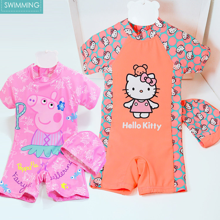 婴儿泳帽冲浪服连体幼儿游泳衣