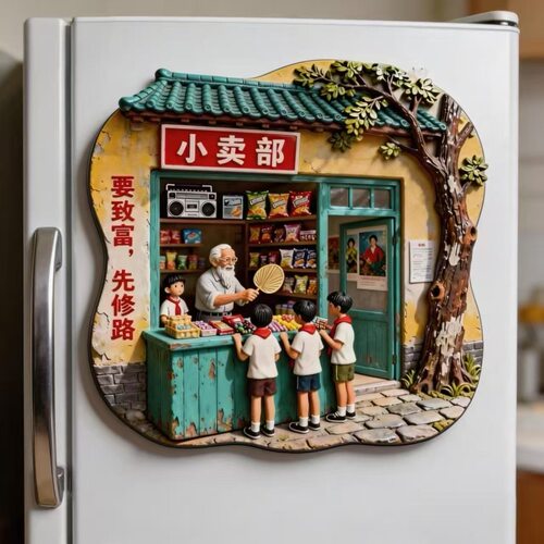 小卖部记忆亚克力磁吸冰箱贴文创童年怀旧复古爆款纪念品家居装饰