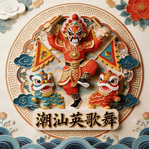 新款潮汕特色英歌舞爆款亚克力平面冰箱贴旅游纪念品创意伴手礼