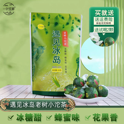 云南茶叶普洱生茶一叶览静2023年遇见冰岛老树迷你小沱茶袋装125g