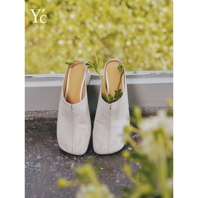 YC｜法式复古粗跟增高穆勒鞋