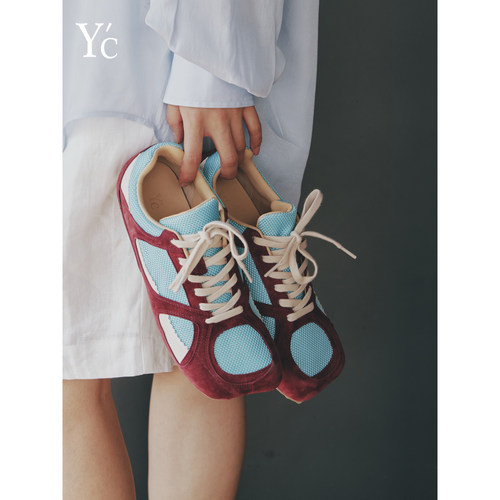 YC「轻履」拼色芭蕾德训阿甘鞋女