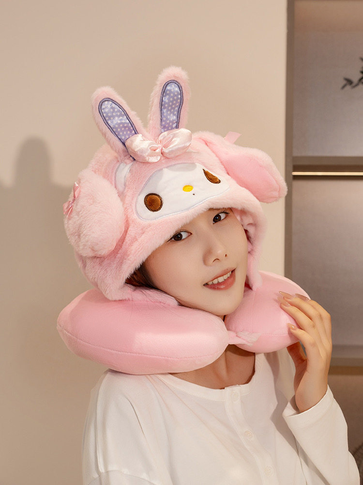 可爱带帽子护颈枕车载旅行连帽颈枕办公室午睡枕头卡通u型枕,床上用品,U型枕/便携枕,淘宝优惠券,粉丝福利购,淘宝优惠卷