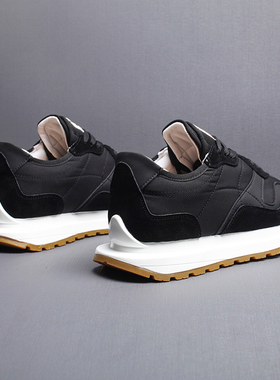 欧洲站男鞋2025新款秋冬季布面运动休闲鞋子男士老爹鞋黑色运动鞋