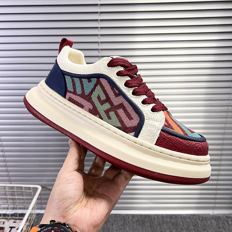 2026春季新款潮牌板鞋男增高刺绣透气百搭休闲鞋运动舒适潮流男鞋