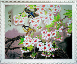 掐丝珐琅景泰蓝工艺画套装金丝彩沙DIY材料/比翼双飞1