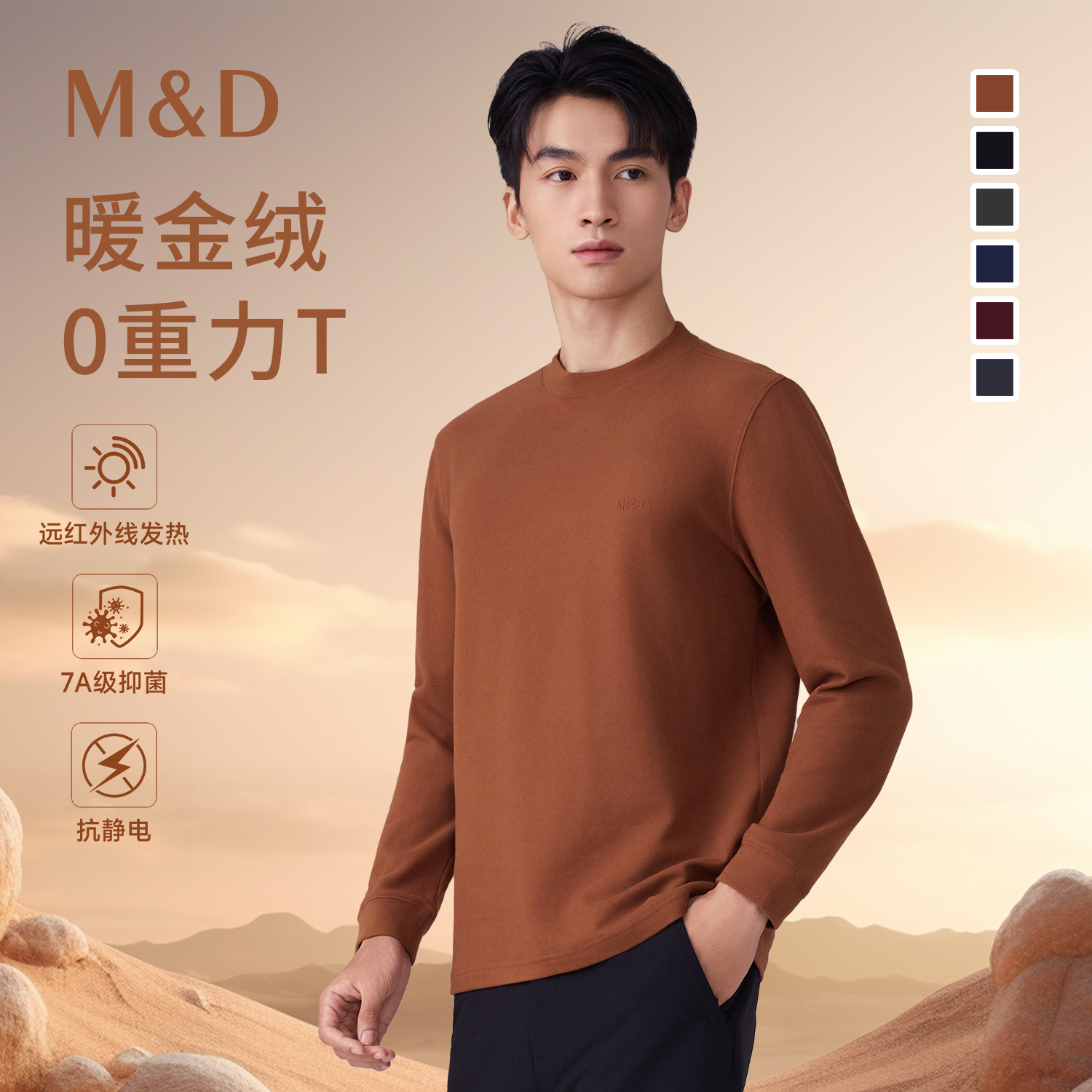 【暖金绒毛0重力】名盾2025秋冬羊毛打底衫圆领男休闲抗菌毛衣 AW