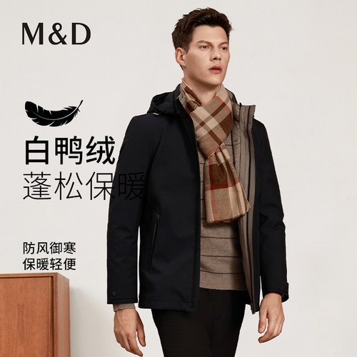 名盾连帽羽绒服三防面料