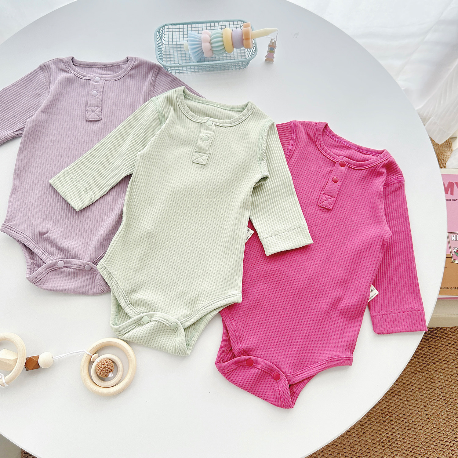 婴儿包屁衣春秋纯棉长袖男女宝宝哈衣小月龄打底衣连体衣睡衣秋装