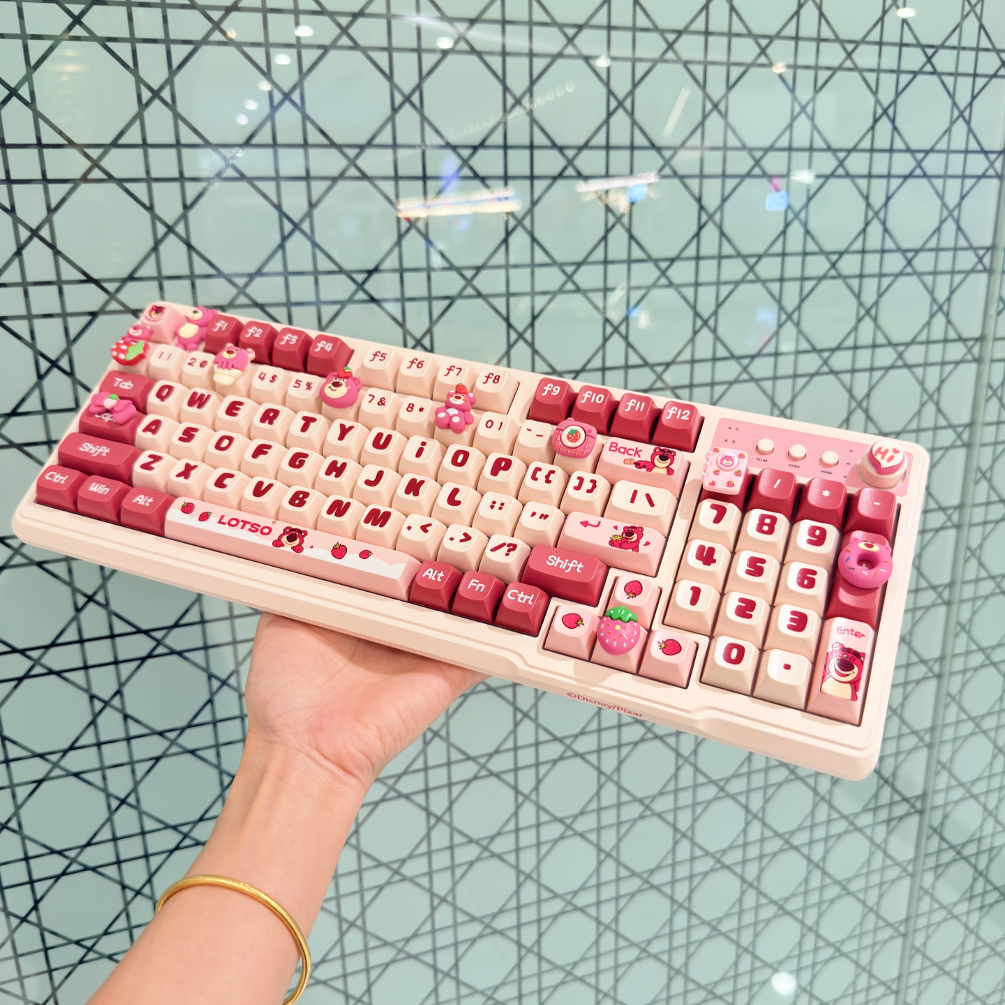 卡哇伊草莓熊无线键盘蓝牙静音女生高颜值ipad笔记本电脑办公游戏