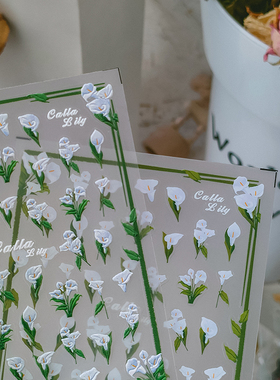 TENSOR新工艺薄韧指甲贴纸薄透磨砂背胶美甲贴TS-2635马蹄莲花语