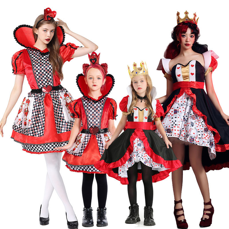 红皇后扮演服装亲子装爱丽丝主题