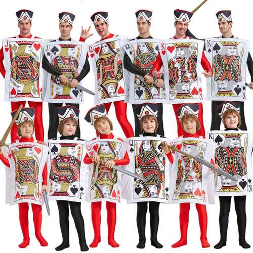万圣节扑克服爱丽丝扑克兵扮演服