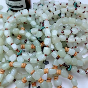 天然保真新疆和田玉边角料小下角籽料手串链情侣款首饰礼物