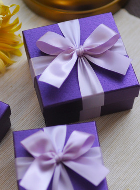 Ins风抖音网红布利斯礼品盒教师节圣诞礼物盒空盒紫色包装盒口红