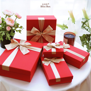 Ins新款 礼品盒网红抖音红色喜糖盒口红盒礼物盒子空盒 伴手礼包装