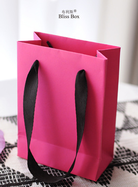 玫红礼品袋ins风结婚客制高档手提纸袋圣诞生日手提袋可爱包装袋