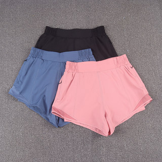 小可折扣  夏季女士运动短裤时尚性感假两件跑步弹力吸汗透气短裤