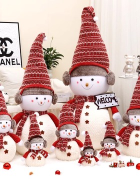 圣诞节装饰品雪人公仔摆件道具