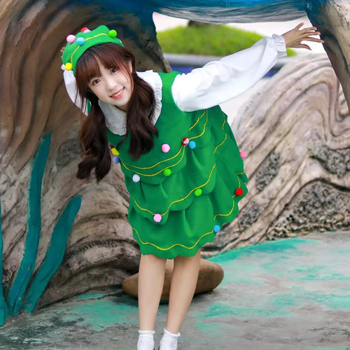 圣诞树衣服圣诞节服装成人女装扮服饰连衣裙cos服穿搭2025新款