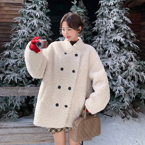 新款现 货 oversize宽松皮毛一体外套 2C006-819-P185-K278图片