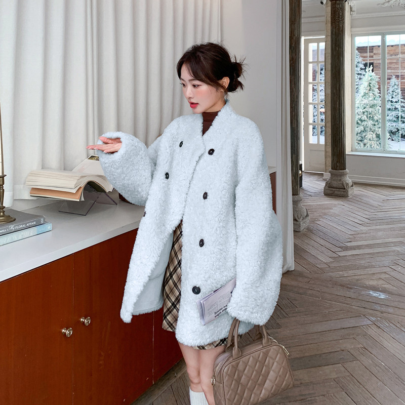 新款现货oversize宽松皮毛一体外套2C006-819-P185-K278,女装短外套,2C006